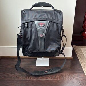 Tumi Black and Gray Convertible Messenger Bag / Backpack